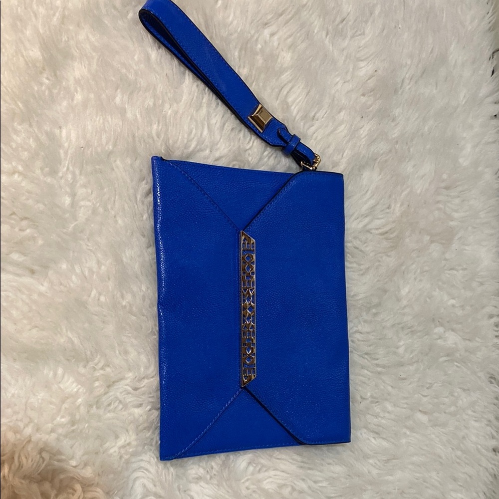 Stella & Dot Elegant Blue Clutch with Wrist Strap